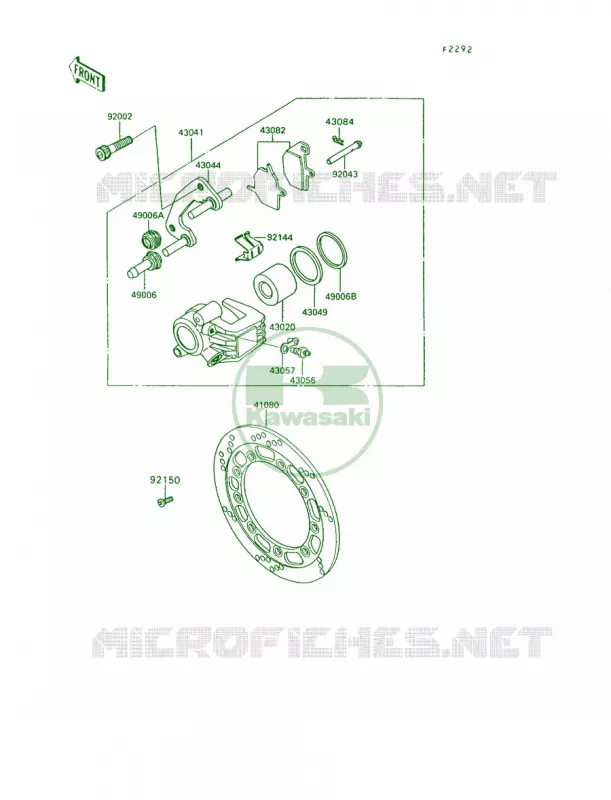 Front Brake Kawasaki MOTOS 650 1992 KLR650  KL650-A6