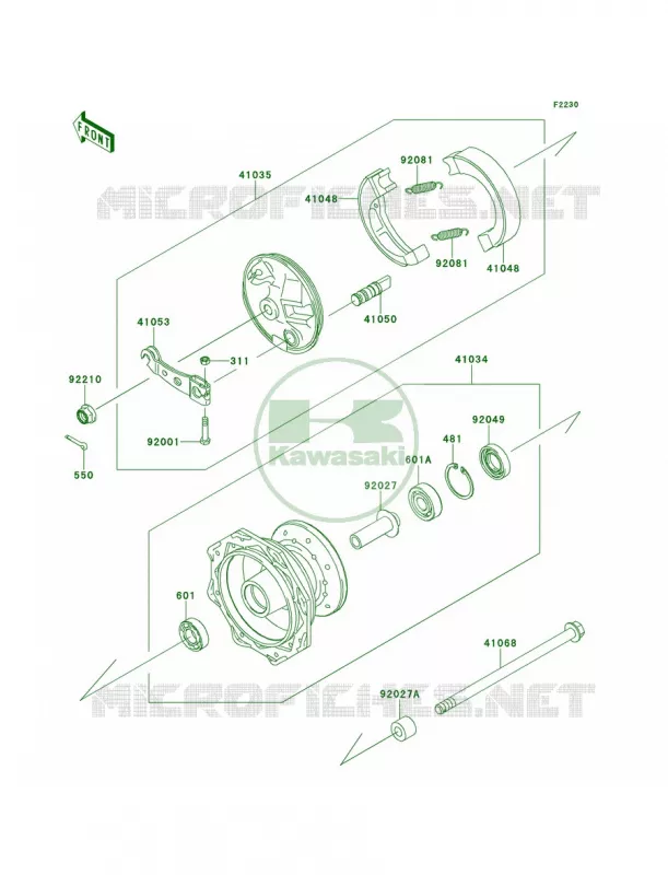 Front Hub Kawasaki MOTOS 110 2010 KLX110L  KLX110DAF