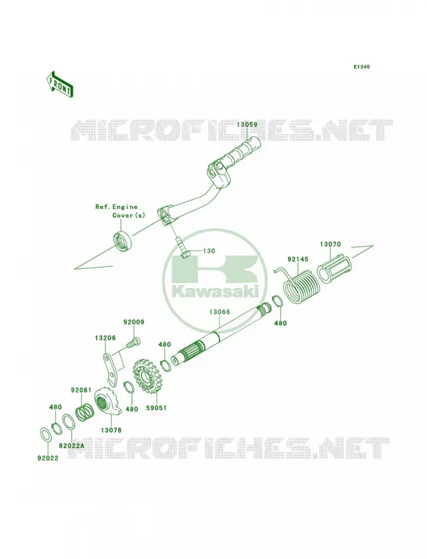 Kickstarter Mechanism Kawasaki MOTOS 110 2010 KLX110L  KLX110DAF