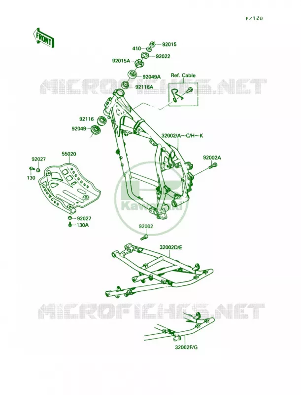 Frame Kawasaki MOTOS 650 1991 KLR650  KL650-A5