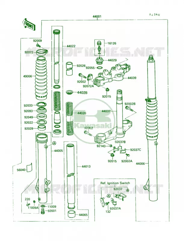 Front Fork Kawasaki MOTOS 650 1991 KLR650  KL650-A5
