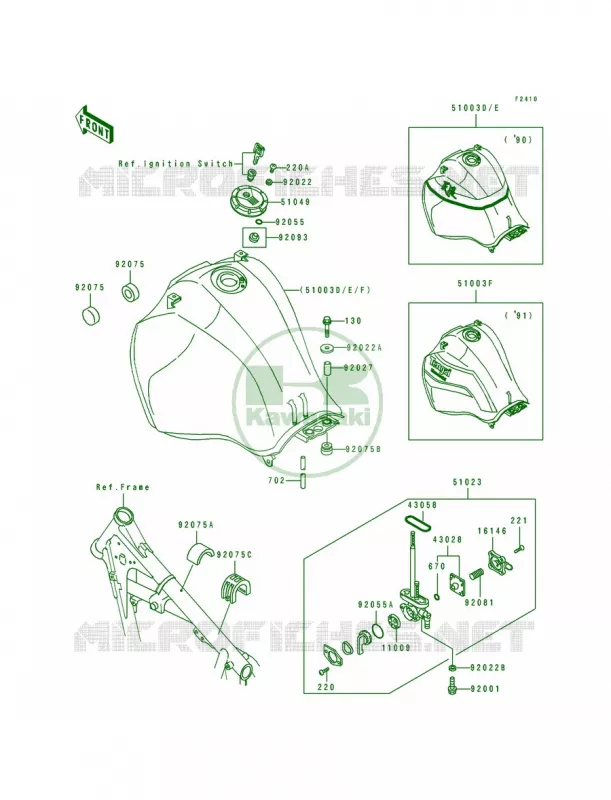 Fuel Tank Kawasaki MOTOS 650 1991 Tengai  KL650-B3