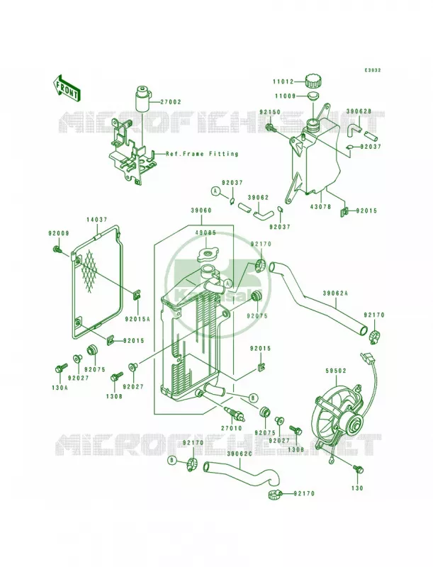 Radiator Kawasaki MOTOS 650 1991 Tengai  KL650-B3