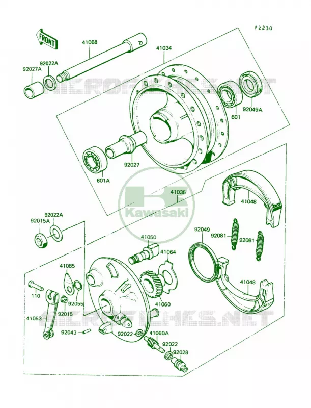 Front Hub Kawasaki MOTOS 100 1990 KE100  KE100-B9