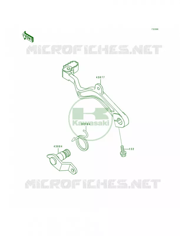 Brake Pedal Kawasaki MOTOS 650 1990 Tengai  KL650-B2