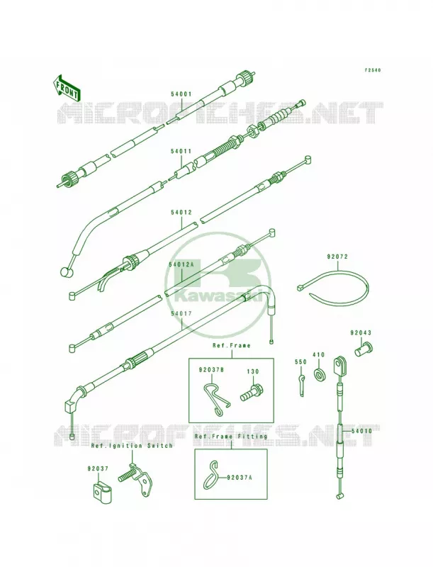 Cable Kawasaki MOTOS 650 1990 Tengai  KL650-B2