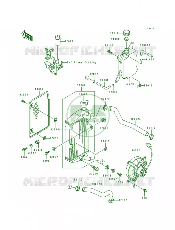 Radiator Kawasaki MOTOS 650 1990 Tengai  KL650-B2