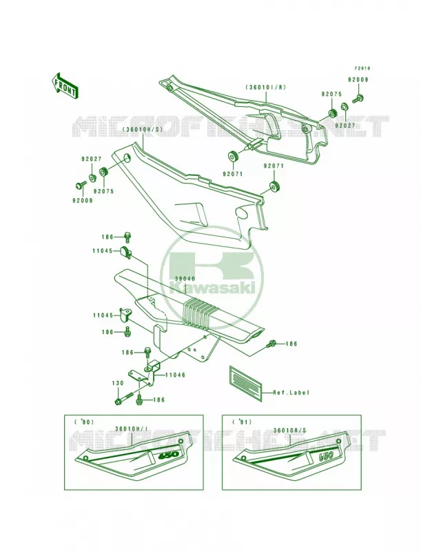 Side CoverChain Case Kawasaki MOTOS 650 1990 Tengai  KL650-B2