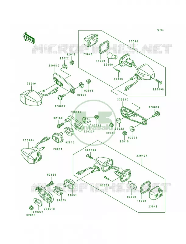 Turn Signal Kawasaki MOTOS 650 1990 Tengai  KL650-B2