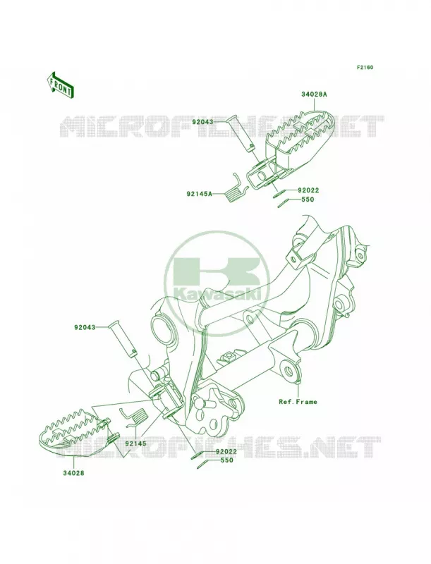 Footrests Kawasaki MOTOS 140 2010 KLX140  KLX140AAF