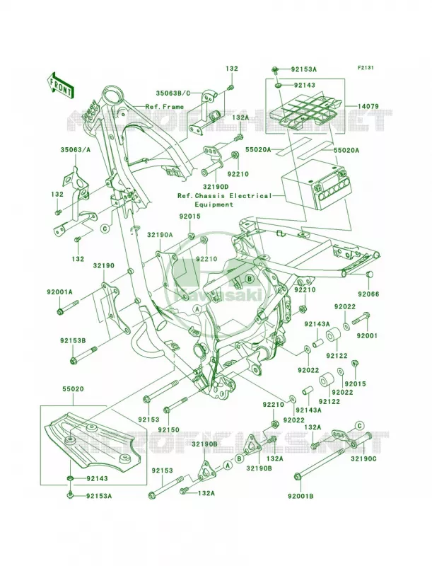 Frame Fittings Kawasaki MOTOS 140 2010 KLX140  KLX140AAF