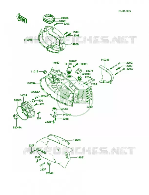 Engine Cover Kawasaki MOTOS 100 1987 KE100  KE100-B6