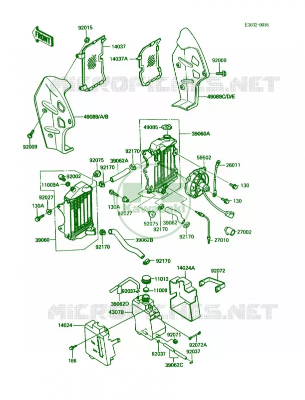 Radiator Kawasaki MOTOS 250 1987 KLR250  KL250-D4