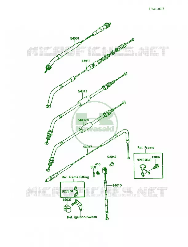 Cable Kawasaki MOTOS 650 1987 KLR650  KL650-A1