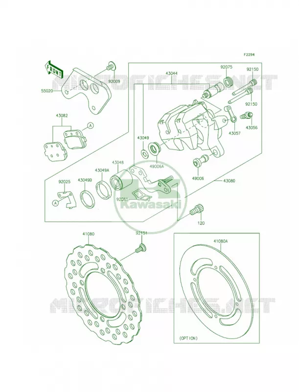 Rear Brake Kawasaki MOTOS 100 2015 KX100  KX100FFF