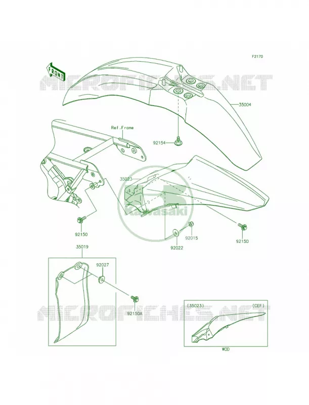 Fenders Kawasaki MOTOS 85 2015 KX85  KX85CFF