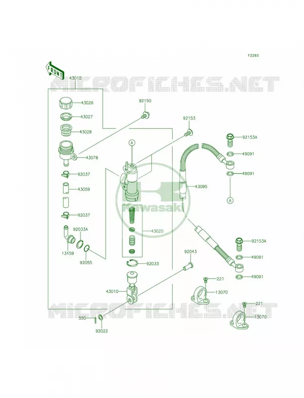 Rear Master Cylinder Kawasaki MOTOS 85 2015 KX85  KX85CFF