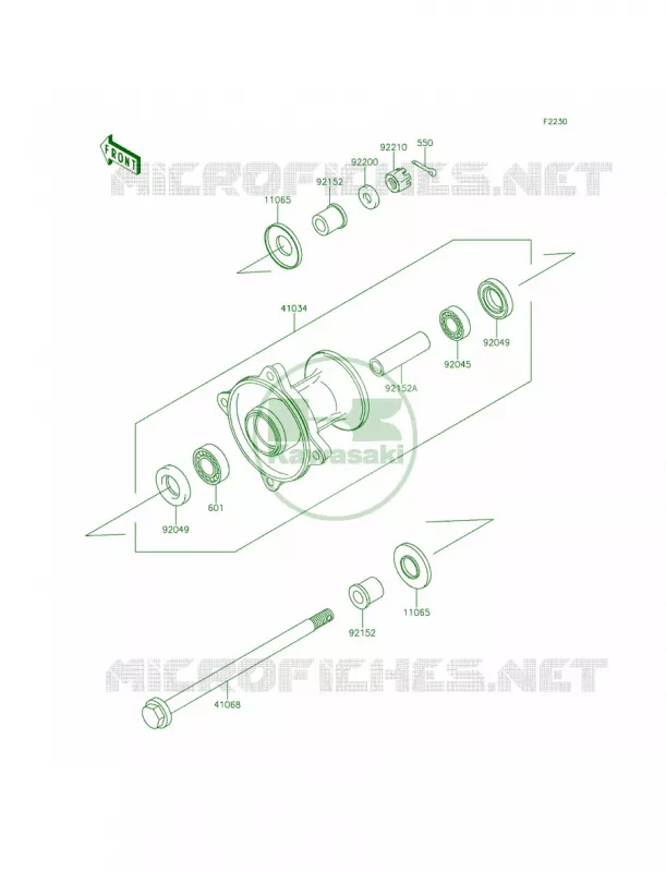 Front Hub Kawasaki MOTOS 65 2015 KX65   KX65AFF