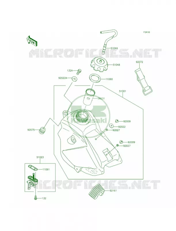 Fuel Tank Kawasaki MOTOS 65 2015 KX65   KX65AFF