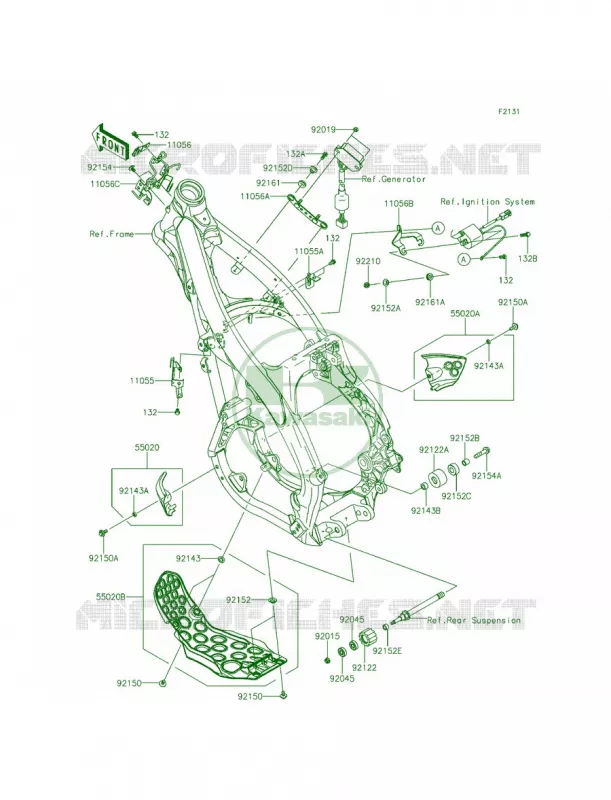 Frame Fittings Kawasaki MOTOS 250 2015 KX250F  KX250ZFF