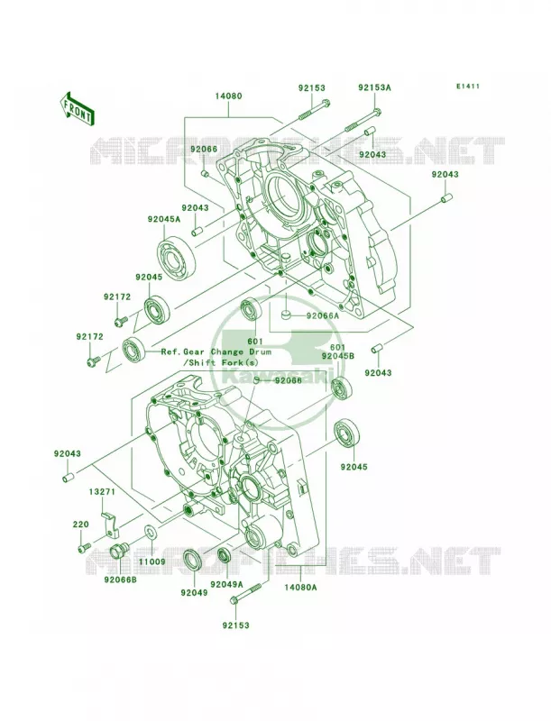 Crankcase Kawasaki MOTOS 140 2010 KLX140L  KLX140BAF