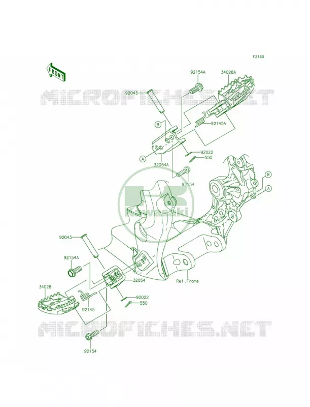 Footrests Kawasaki MOTOS 450 2015 KX450F  KX450FFF