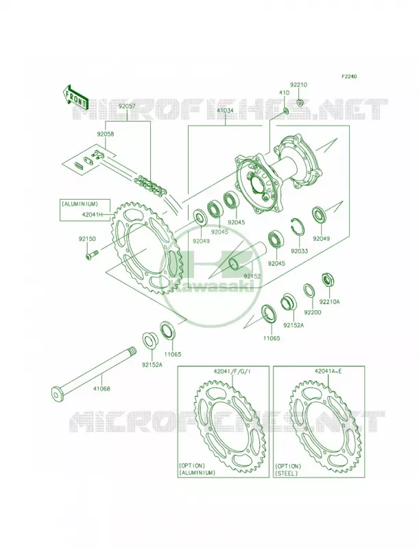 Rear Hub Kawasaki MOTOS 450 2015 KX450F  KX450FFF