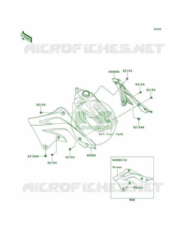 Engine Shrouds Kawasaki MOTOS 450 2014 KX450F  KX450FEF