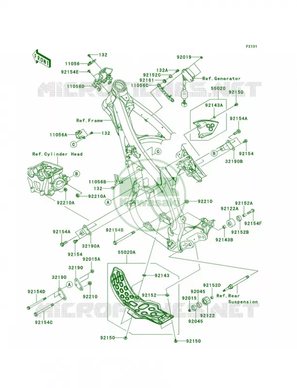 Frame Fittings Kawasaki MOTOS 450 2014 KX450F  KX450FEF