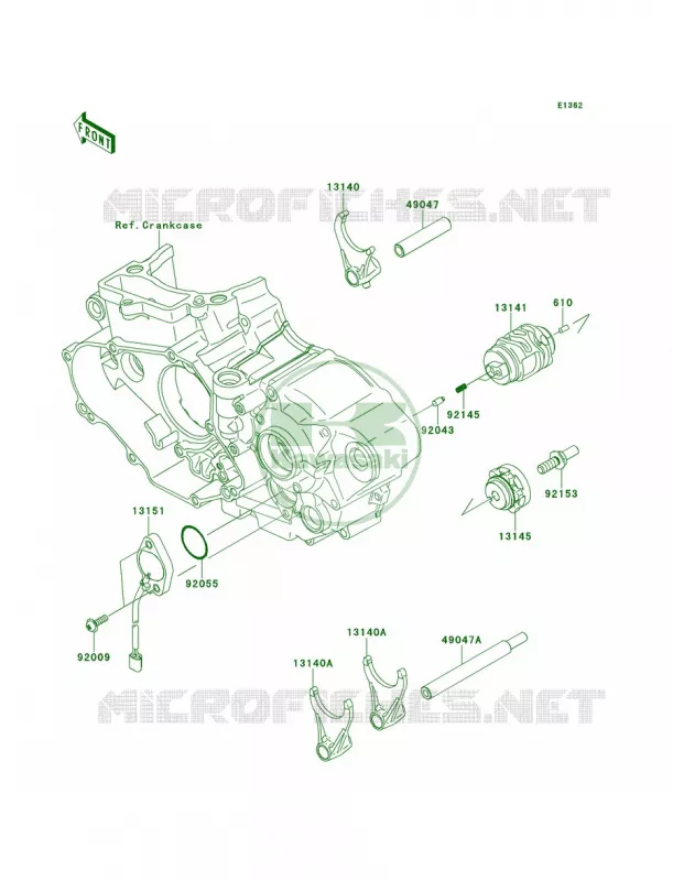 Gear Change DrumShift Forks Kawasaki MOTOS 450 2014 KX450F  KX450FEF