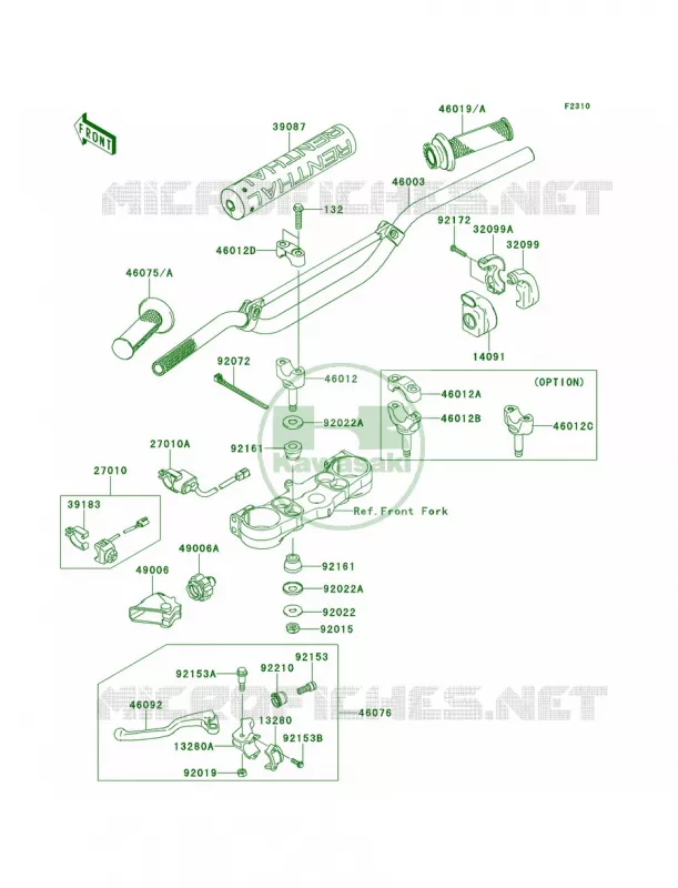 Handlebar Kawasaki MOTOS 450 2014 KX450F  KX450FEF