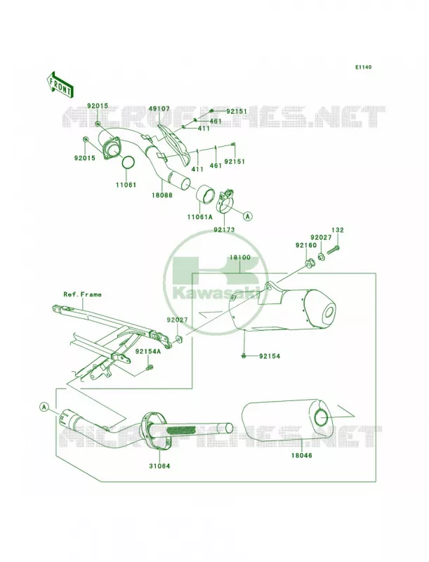 Mufflers Kawasaki MOTOS 450 2014 KX450F  KX450FEF