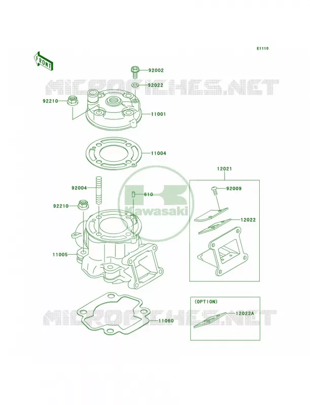Cylinder HeadCylinder Kawasaki MOTOS 65 2014 KX65   KX65AEF