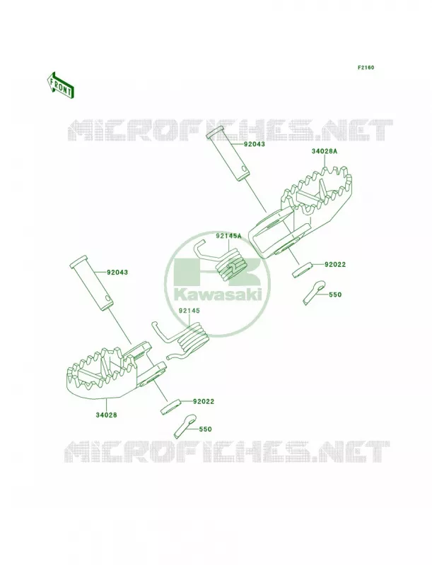 Footrests Kawasaki MOTOS 65 2014 KX65   KX65AEF