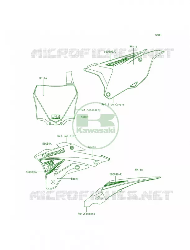 DecalsCEF Kawasaki MOTOS 85 2014 KX85  KX85CEF