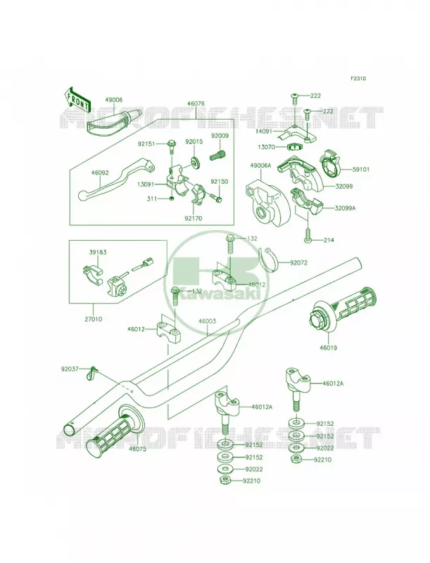 Handlebar Kawasaki MOTOS 85 2014 KX85  KX85CEF