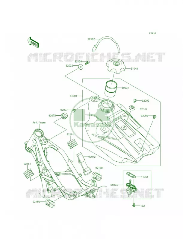 Fuel Tank Kawasaki MOTOS 100 2014 KX100  KX100FEF