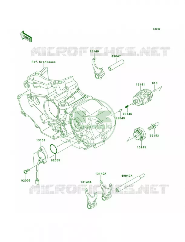 Gear Change DrumShift Forks Kawasaki MOTOS 450 2013 KX450F  KX450FDF
