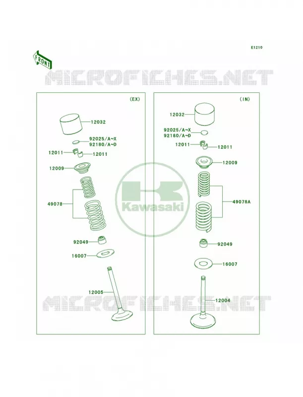 Valves Kawasaki MOTOS 450 2013 KX450F  KX450FDF