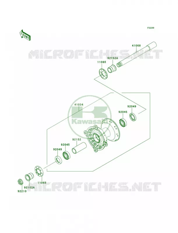 Front Hub Kawasaki MOTOS 250 2013 KX250F  KX250ZDF