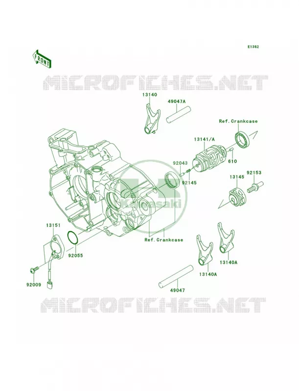 Gear Change DrumShift Forks Kawasaki MOTOS 250 2013 KX250F  KX250ZDF