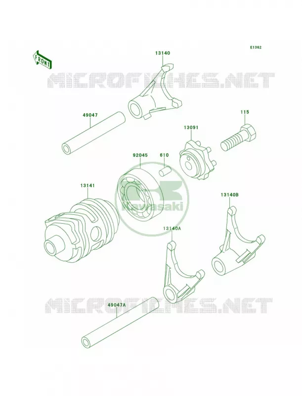 Gear Change DrumShift Forks Kawasaki MOTOS 85 2013 KX85  KX85ADF