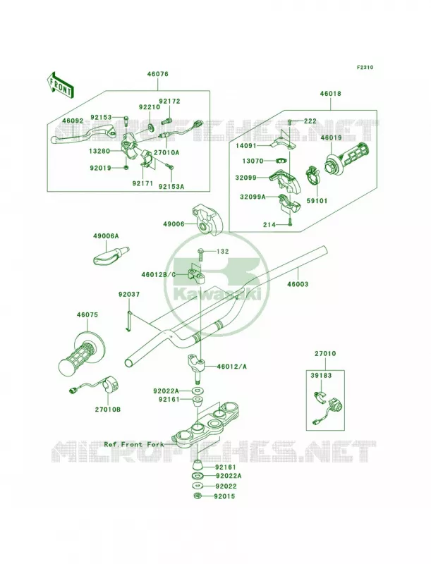 HandlebarA8F-AAF Kawasaki MOTOS 140 2009 KLX140  KLX140A9F