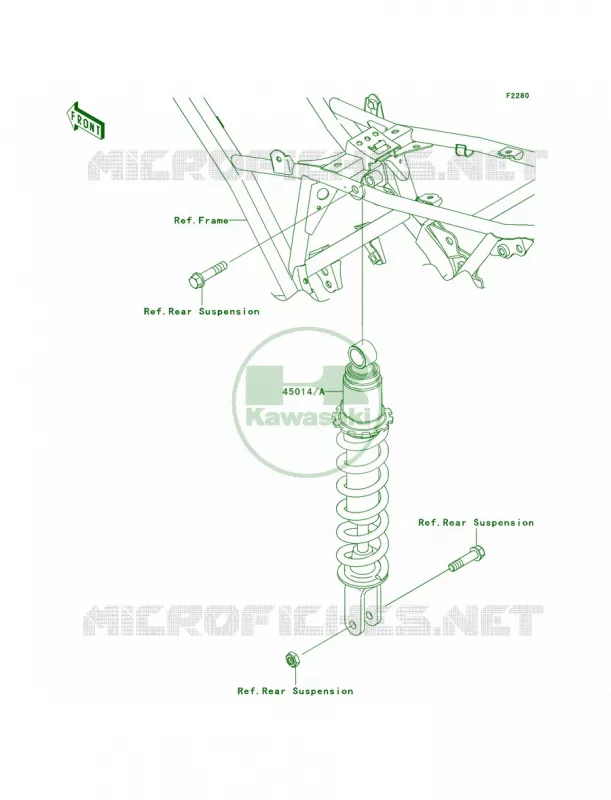 Shock Absorbers Kawasaki MOTOS 140 2009 KLX140  KLX140A9F