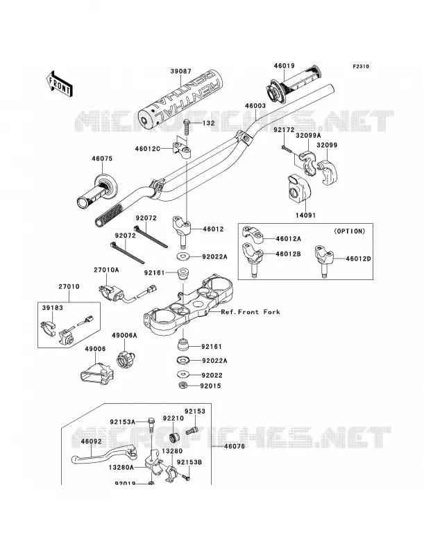 Handlebar Kawasaki MOTOS 450 2012 KX450F  KX450FCF