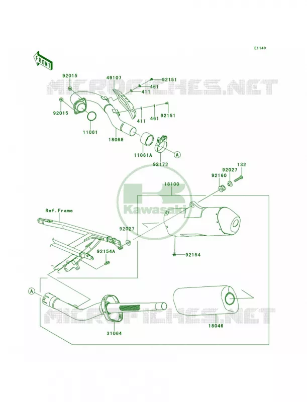 Mufflers Kawasaki MOTOS 450 2012 KX450F  KX450FCF