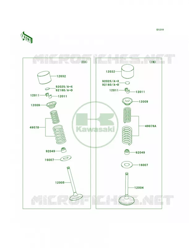 Valves Kawasaki MOTOS 450 2012 KX450F  KX450FCF