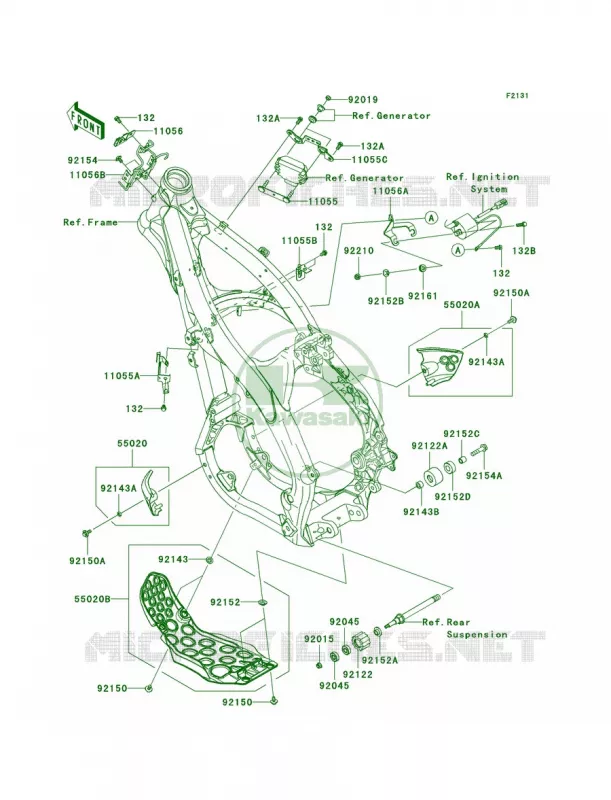 Frame Fittings Kawasaki MOTOS 250 2012 KX250F  KX250YCF