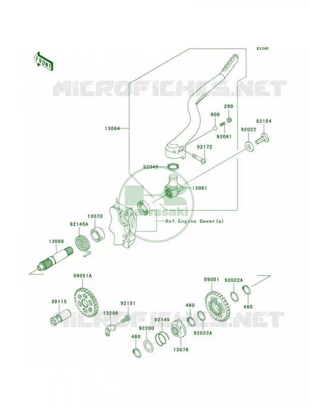 Kickstarter Mechanism Kawasaki MOTOS 250 2012 KX250F  KX250YCF