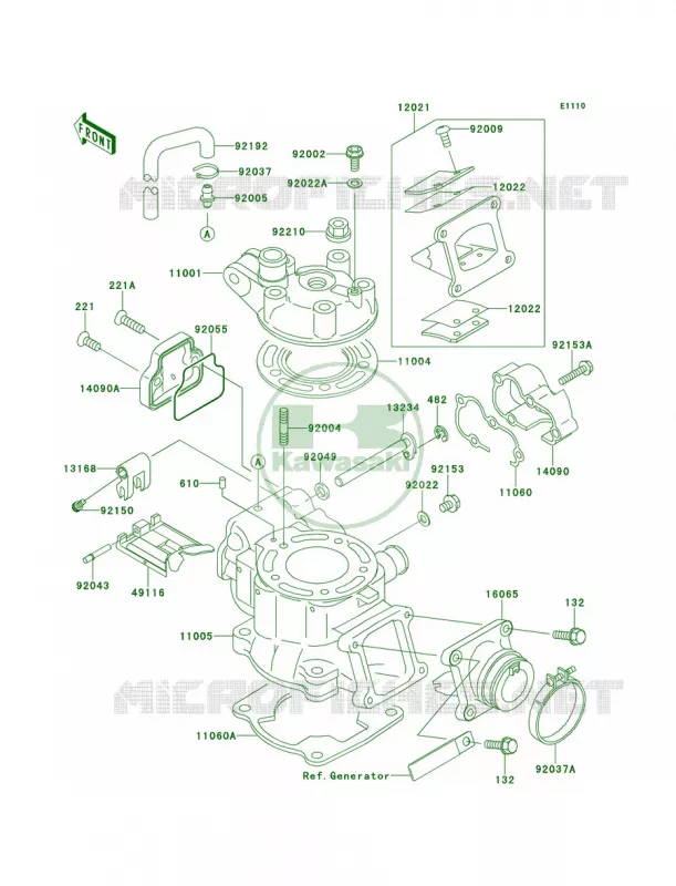Cylinder HeadCylinder Kawasaki MOTOS 100 2012 KX100  KX100DCF
